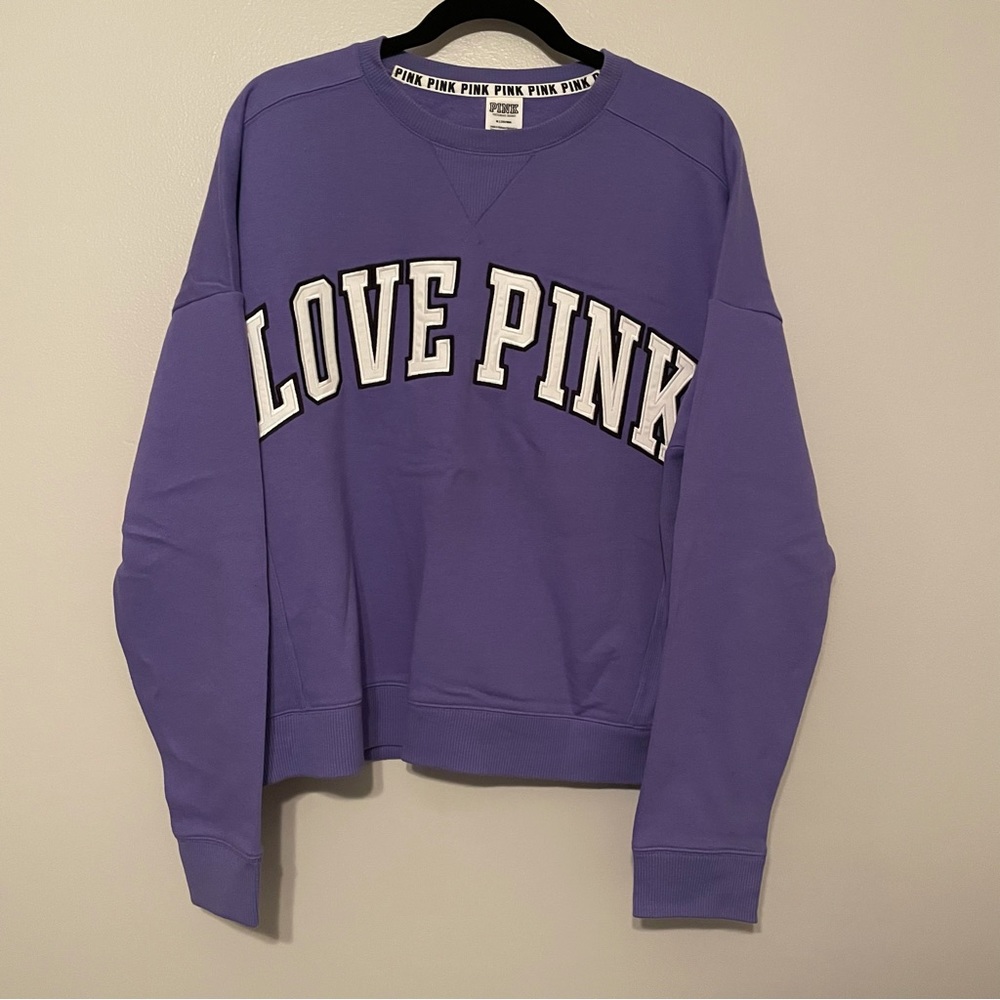 NWOT PINK Varsity Crewneck